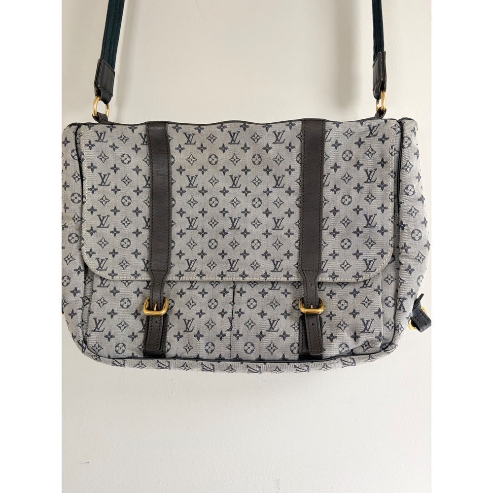 Louis Vuitton Monogram Mini Lin Canvas Messenger Bag Grey